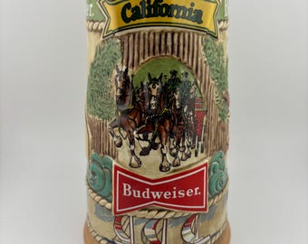 1981 Budweiser Beer California Stein 7.5" tall FREE Shipping in USA Only