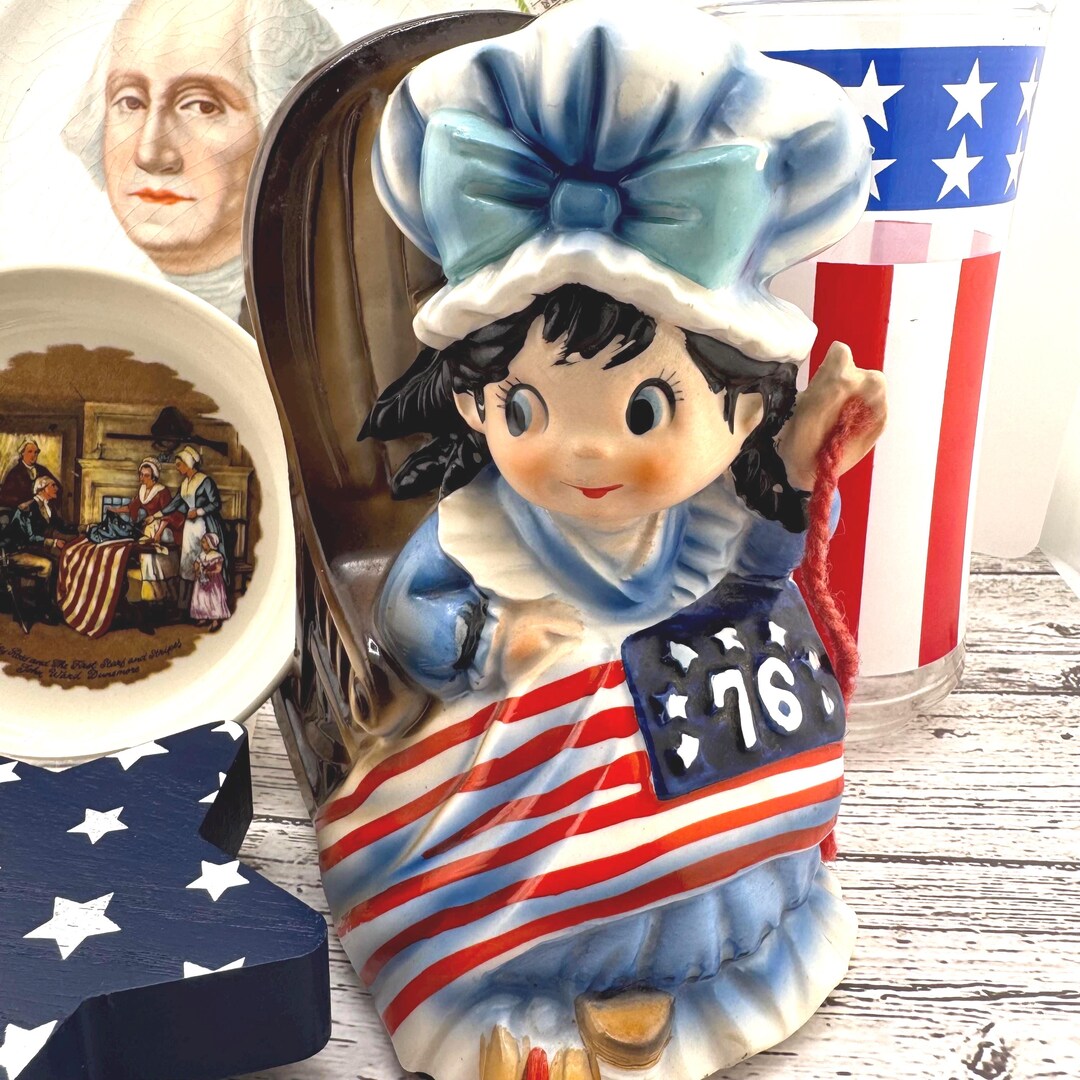 Vintage Betsy Ross Music Box Figurine – 1776 Bennington Flag – Plays ...