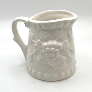 Quarter Cup White Ceramic Mini Jug with Grapes