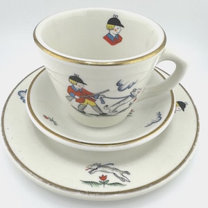 希少なシェナンゴチャイナの狩猟風景プレートセット ヴィンテージ 少年ハンター犬ウサギ柄 コレクターズアイテム シェナンゴチャイナ ニューキャッスル陶器セット