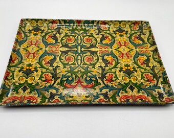 Vintage Trinket Tray Plastic 7.5" x 5" Lovely Design