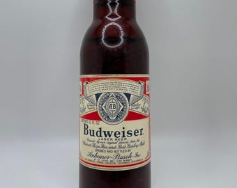 RARE Budweiser Advertising Bottle Display Vintage Cutaway Salesman Sample Featuring Barley Malt Rice Imported Domestic Hops Brewery Decor