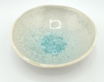 Vintage Opalescent Turquoise Nut Bowl Small Bowl