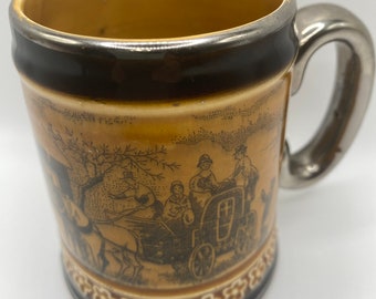 Lord Nelson Pottery England Victorian House & Carriage Beer Mug / Stein