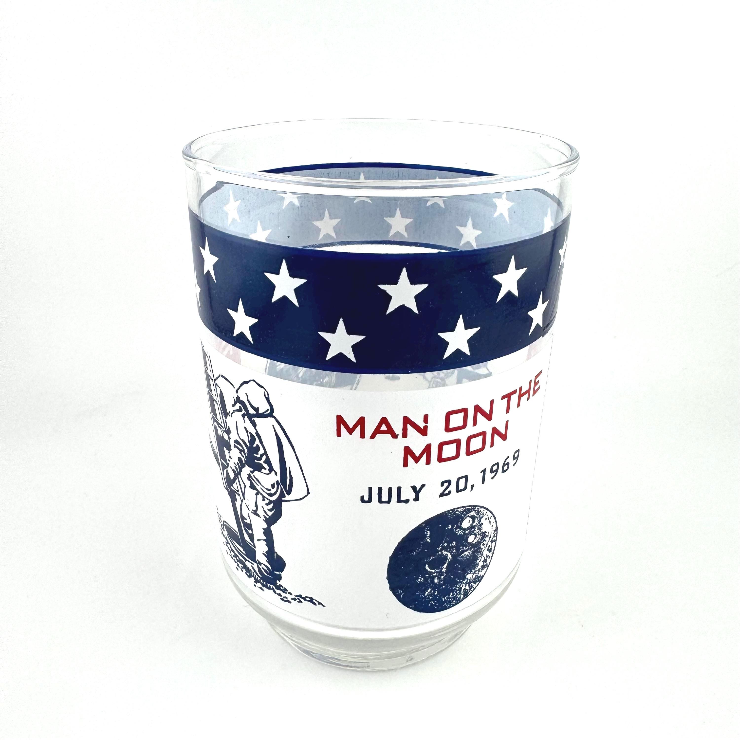 Vintage Apollo 11 Moon Landing Glass Neil Armstrong Aldrin Collins ...