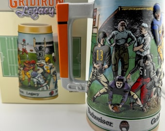 1991 Budweiser Football Gridiron Legacy Football Beer Stein Ceramarte FREE Shipping in the USA