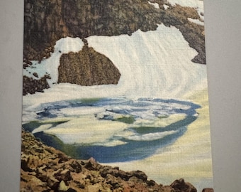 Iceberg Lake Rocky Mountain National Park Colorado Linen Postcard