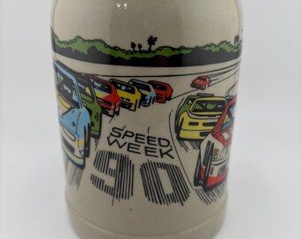 1990 Daytona Beach Speed Week Budweiser Beer Stein West Germany #2227 FREE Shipping in the USA