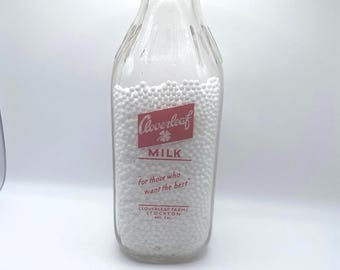 Cloverleaf Milk Bottle Cloverleaf Farms Stockton California One Quart
