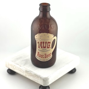 Vintage 1970s MUG Root Beer Glass Bottle New Century Beverage Co San Francisco Soda Pop Bottle Retro Soft Drink Collectible Old Fashioned