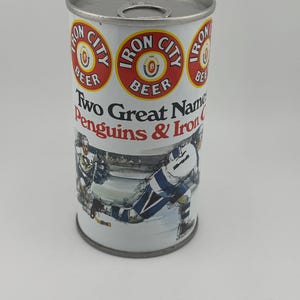 Iron City Beer Pittsburgh Penguins Hockey Vintage Steel Beer Can Pull Tab  12 OZ Pittsburgh Brewing Company Pittsburgh, PA