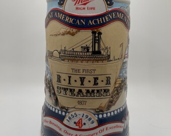 1989 Miller Brewing Company Stein First River Steamer 1807 Carolina Collection #144303 FREE Shipping in USA