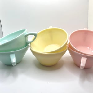 Set of Two Vintage Watertown Lifetime Ware Melamine Cups  Pink Yellow, or Green