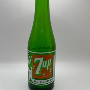 Heavy Green Glass 7Up Bottle Sacramento and Stockton