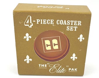 Vintage Circus Circus The Elite Pak 4 Piece Poker Chip Coaster Set Never Been Out of Box Pink By Exel O Craft
