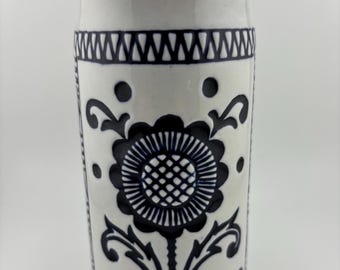 Vintage 1977 Blue Delft Beer Mug Budweiser Flower Pattern Beer Stein Brewery Gift Beer Collectible Barware Gift for Her