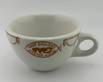 1960s New England Oyster House Coffee Cup Florida Jackson Custom China Falls Creek, Pennsylvania