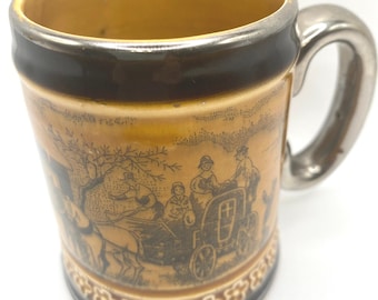 Lord Nelson Pottery England Victorian House & Carriage Beer Mug / Stein