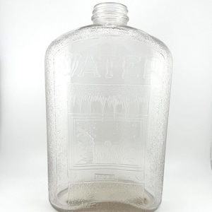 Botella de agua para refrigerador GE Monitor Top vintage, jarra de vidrio de 2 cuartos, con relieve PAT, 15 de septiembre de 1931, exhibición de cocina retro, decoración de cocina MCM