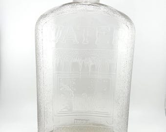 Vintage GE Monitor Top Refrigerator Water Bottle 2 Quarts Glass Jug Embossed PAT Sept 15 1931 Retro Kitchen Display MCM Kitchen Decor