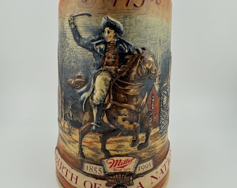 Miller High Life Beer Stein Mug 1775 Birth of A Nation 1st in Series Limited FREE Shipping in USA