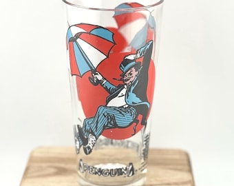 Vintage 1976 Penguin Pepsi Glass Warner Bros Batman Villain Collectible Retro Superhero Pepsi Cola DC Comics Glass