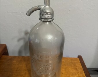 RARE! San Francisco Seltzer Water Co. Bottle 1 Quart 2 oz Bottled by New Century Beverage Company - Owens Illinois Glass Co.