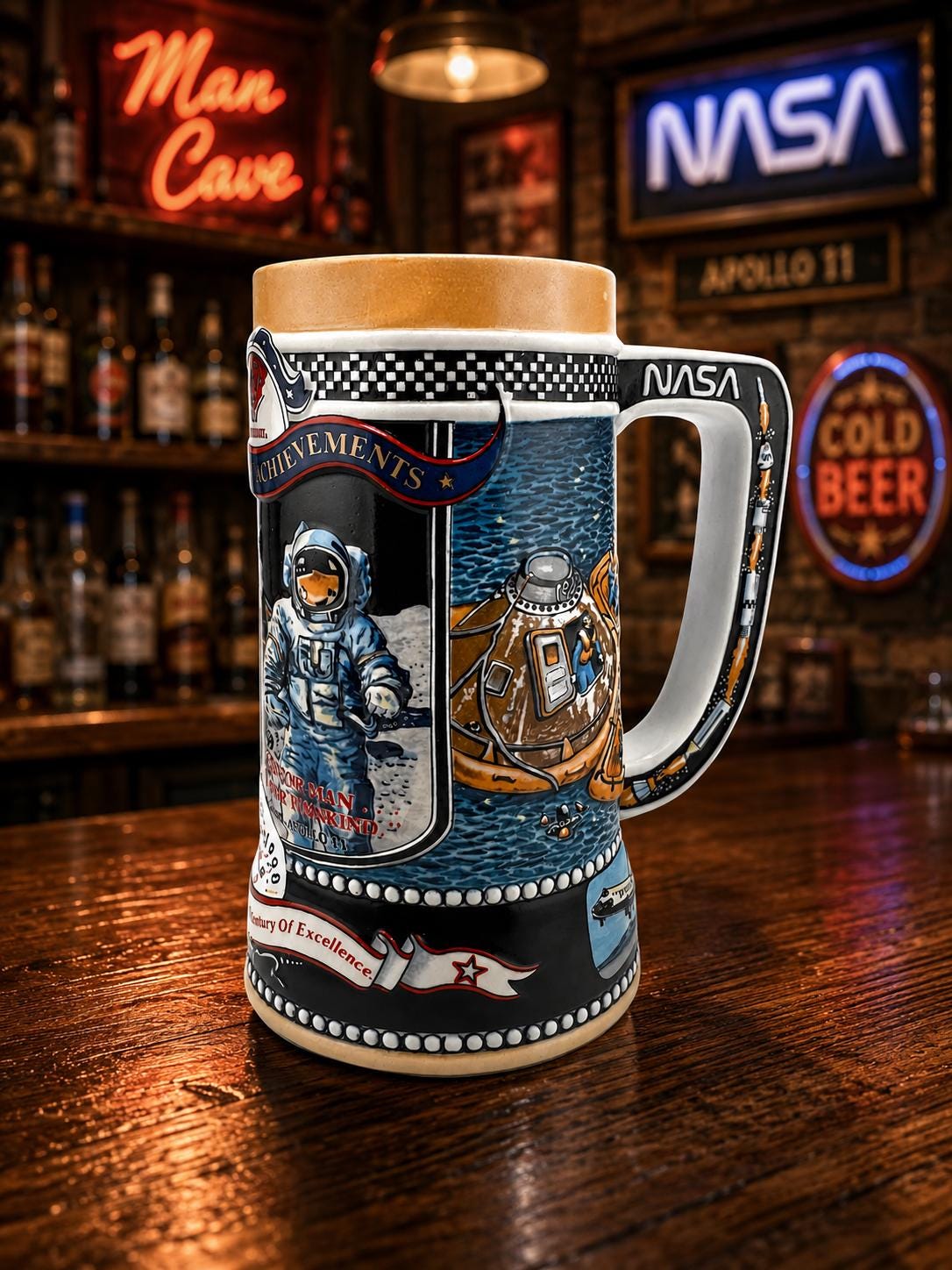 PBA KRUNK BEER MUG ビアグラス YGエンターテイメント Miller High Life Beer Stein NASA Apollo 11 Great American