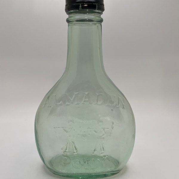 Almaden Pony Wine Green Glass Bottle