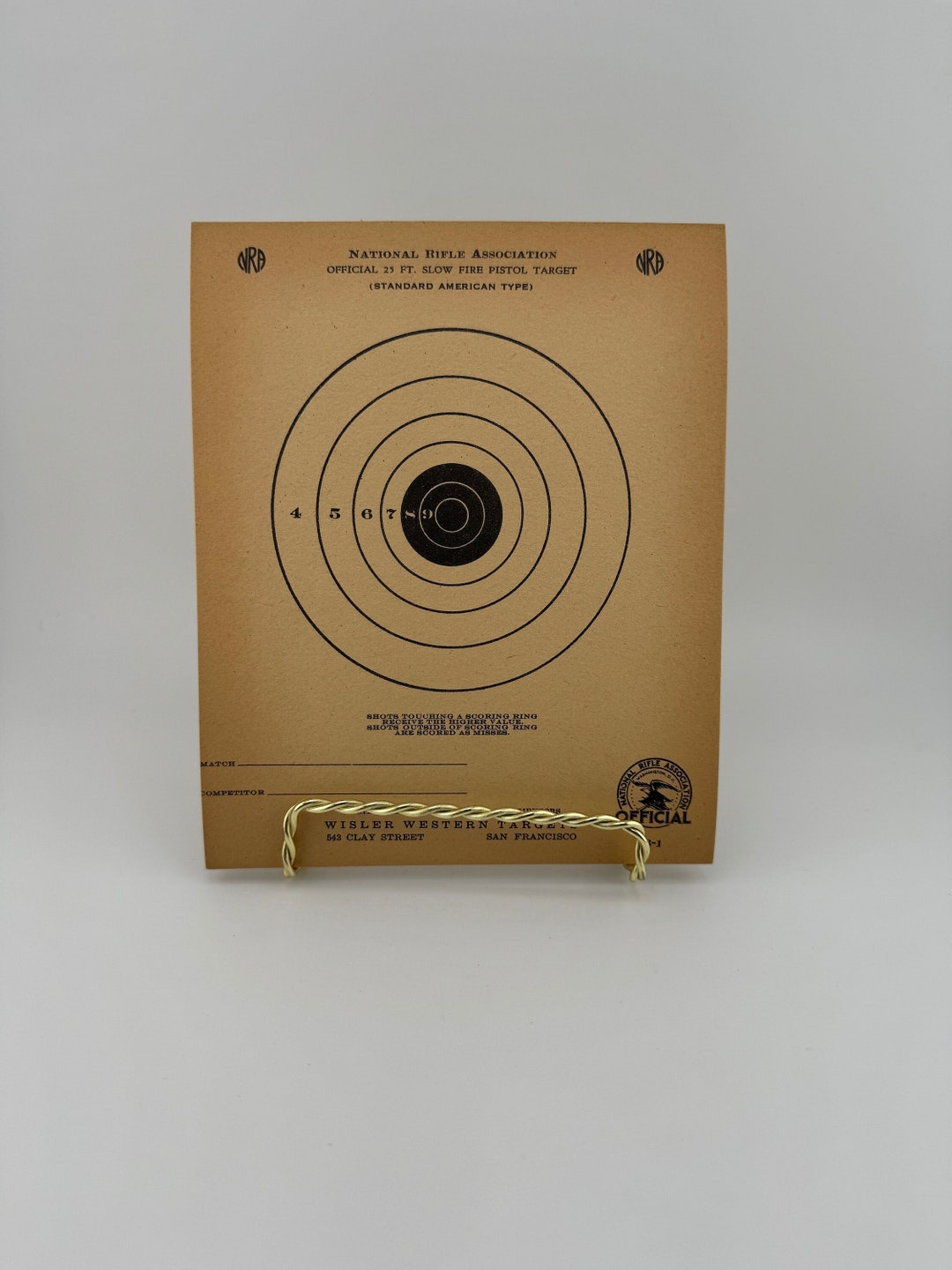 Smashed Nps Target 1950s National Rifle Association NRA 25 FT Slow Fire Pistol Target Qty ...