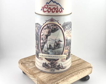 1994 Coors Mountain Climber Stein 4th in Series Rocky Mountain Legend Ceramarte Raised Relief Beer Mug Vintage Brewery Collectible