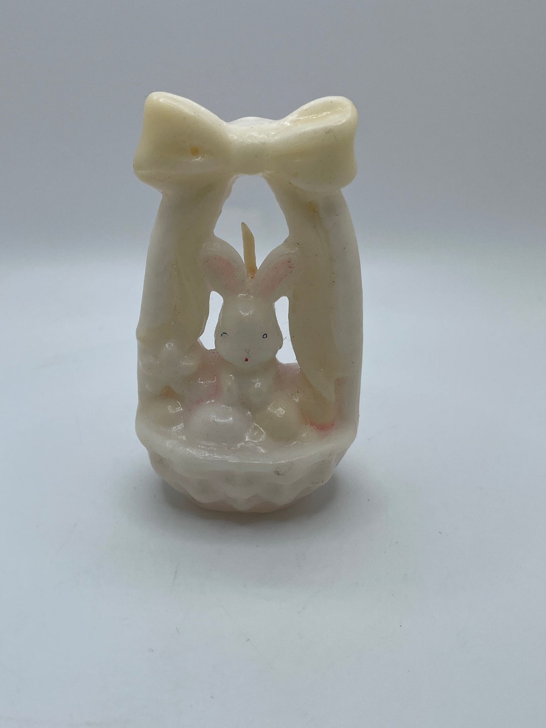 Vintage Gurley Easter Candle Easter Basket With Bunny Rabbit Wax Etsy