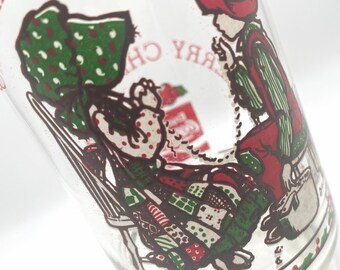 Holly Hobbie Coca Cola Limited Edition 1977 Merry Christmas American Greetings Corp Glass
