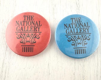 Vintage National Gallery Button Pin Set Red Blue Museum Souvenir Pins Art History Collectible Memorabilia from The National Gallery London