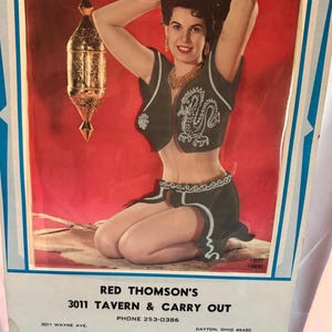 Vintage Peekaboo Calendars Nude Pin-up Girl Under Flap Red Thompson’s