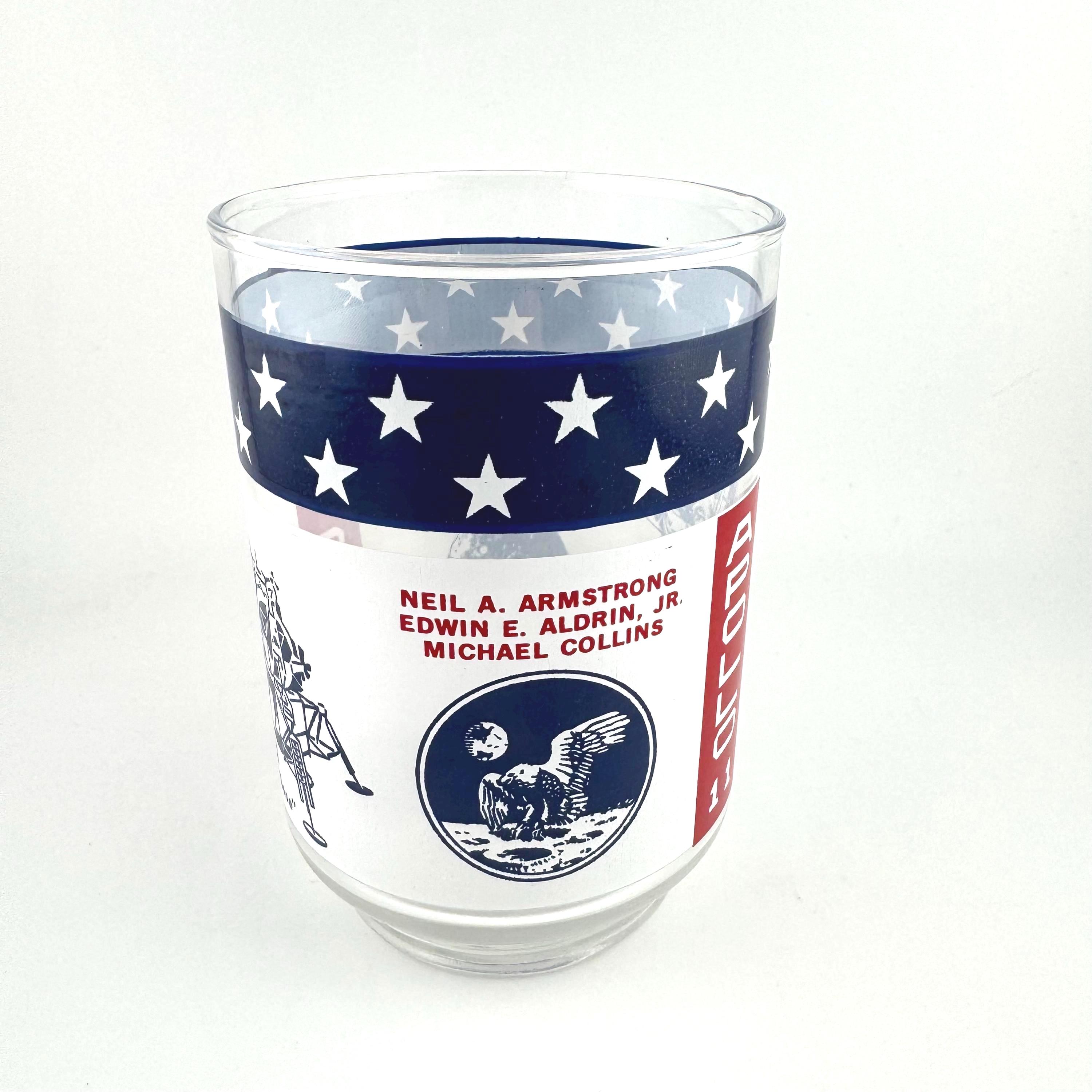 Vintage Apollo 11 Moon Landing Glass Neil Armstrong Aldrin Collins ...