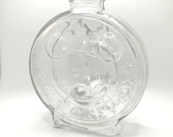 Vintage Mickey Minnie Glass Anchor Hocking Bank "The Walt Disney Company"