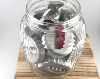 Vintage Aluminum Cookie Cutters with Handles Retro Kitchen Baking Tools Holiday Shapes Animals Stars Hearts Trees Collectible