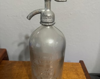 RARE Vintage San Francisco Seltzer Water Co Bottle One New Century Beverage Company Owens Illinois Glass Co Barware Vintage Glass Bar Decor