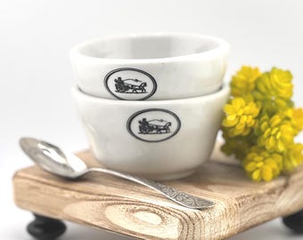 Vintage The Carriage House Restaurant Bouillon Bowl Set Tepco China Restaurant Ware Horse and Carriage Logo Collectible Diner Bowl