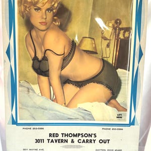 Vintage Peekaboo Calendars Nude Pin-up Girl Under Flap Red Thompson’s