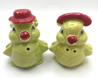 Chickadee Salt & Pepper Shakers Yellow and Red