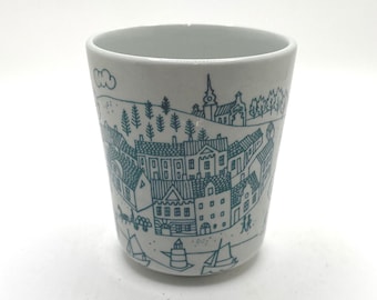 Vintage Fishing Village Nymolle Art Faience Hoyrup Made in Denmark Limited Edition 6007