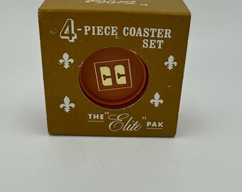 Vintage Circus Circus The Elite Pak 4 Piece Poker Chip Coaster Set Never Been Out of Box Pink By Exel O Craft