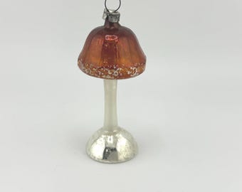 Vintage Glass Mushroom Christmas Ornament Retro Handblown Holiday Tree Decor Old World Woodland Charm Vintage Christmas Decor