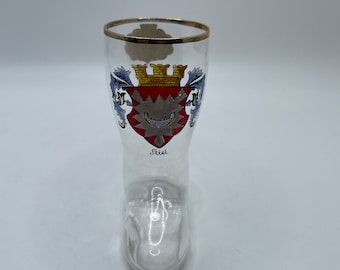 Vintage Glass Boot "Kiel" Echt Handgemalt Bavaria Sticker