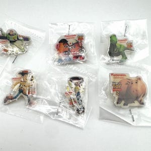 1999 McDonald&#39;s Toy Story 2 Employee Promotional Pins  Set of 6 Includes: Buzz Woody, Hamm, Jessie, Rex, and Mr and Mrs. Potato Head