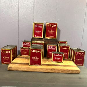 Vintage Schilling Spice Tins - Etsy