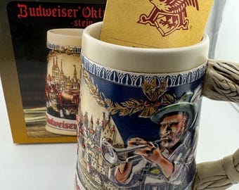 Budweiser Oktoberfest Collector Series Stein 1993 Third in a Series In Box FREE Shipping in USA