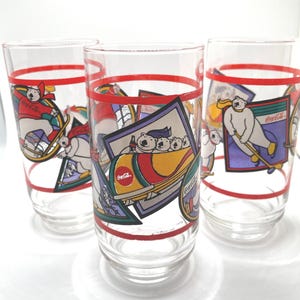 1995 CocaCola Bear glasses - Set of three 3